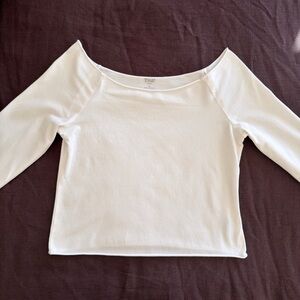 TNA (Aritzia) White Off-Shoulder Top